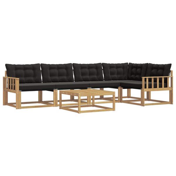vidaXL Ensemble de canapés d'extérieur 6 Pièces Blanc et noir