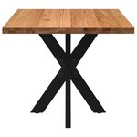 vidaXL Table à manger marron clair bois de chêne massif rectangulaire