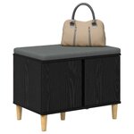 vidaXL Banc d'entrée avec coussin Chêne noir 60 x 38 x 46 cm
