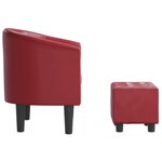 vidaXL Chaise cabriolet avec repose-pied rouge bordeaux similicuir