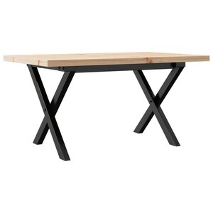 vidaXL Table basse cadre en X 80x50x40 5cm bois de pin massif et acier