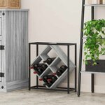 vidaXL Étagère à vin Gris 51 x 18 x 52 5 cm Bois d'ingénierie