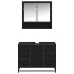 vidaXL Ensemble de mobilier de salle de bain 2 Pièces Chêne noir