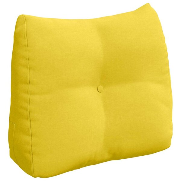 vidaXL Coussin de Dos Jaune clair 60 x 24 x 50 cm tissu