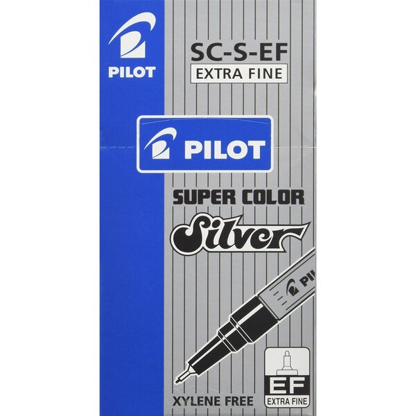 Marqueur permanent Super Color Pointe extra fine Argent x 12 PILOT