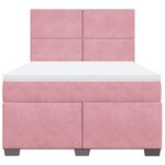 vidaXL Sommier à lattes de lit avec matelas Rose 140x200 cm Velours