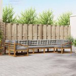 vidaXL Ensemble de canapés d'extérieur 7 Pièces Gris Naturel et Clair