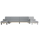 vidaXL Canapé-lit en forme de L gris clair 260x140x70 cm tissu