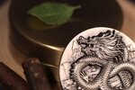 BLACK DRAGON OF TRANQUILITY 9 Dragons Series 5 Once Argent Monnaie 18888 Francs Chad 2024