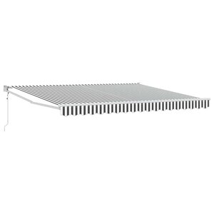 vidaXL Auvent rétractable anthracite et blanc 4x3 m tissu et aluminium