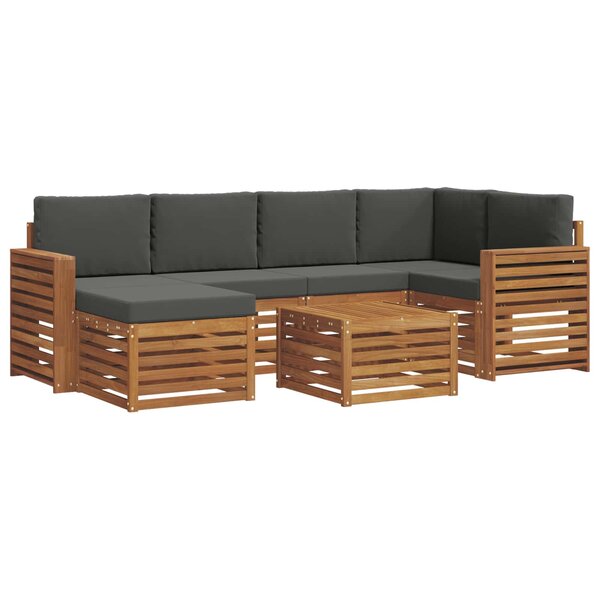 vidaXL Ensemble de canapé d'angle 7 Pièces Naturel et Anthracite