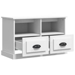 vidaXL Meuble TV blanc 80x35x50 cm bois d'ingénierie