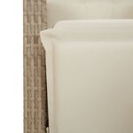 vidaXL Ensemble de bistro de jardin 7 Pièces coussins beige poly rotin