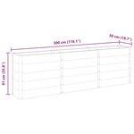 vidaXL Lit surélevé de jardin Gris 300x50x91 cm WPC