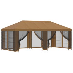 vidaXL Abri de jardin avec parois 6 x 3 m Beige Polyester et Acier