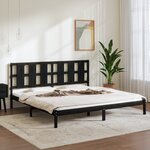 vidaXL Cadre de lit Noir Bois de pin massif 200x200 cm