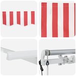 vidaXL Auvent Rétractable Rouge et Blanc 250 x 200 cm