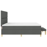 vidaXL Lit avec Sommier et Banc Gris Foncé 200x200 cm Tissu