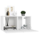 vidaXL Ensemble de meubles TV 5 Pièces Blanc Bois d'ingénierie