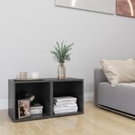 vidaXL Meubles TV 2 Pièces gris brillant 37x35x37 cm bois d’ingénierie