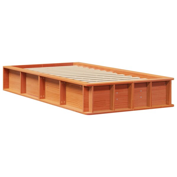 vidaXL Cadre de lit avec stockage Marron cire 100 x 200 cm bois