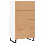 vidaXL Buffet haut Blanc 60x36x110 cm Bois d'ingénierie