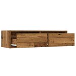 vidaXL Meuble TV avec lumières LED vieux bois 100X35 5x25 cm