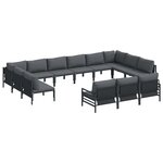 vidaXL Ensemble de canapé de jardin 13 Pièces Anthracite Acier
