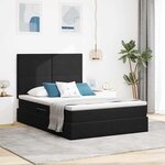 vidaXL Lit avec rangement et LED avec LED Noir 140 x 190 cm Velours