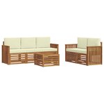 vidaXL Ensembles de canapés avec coussin 6 Pièces Naturel et Crème