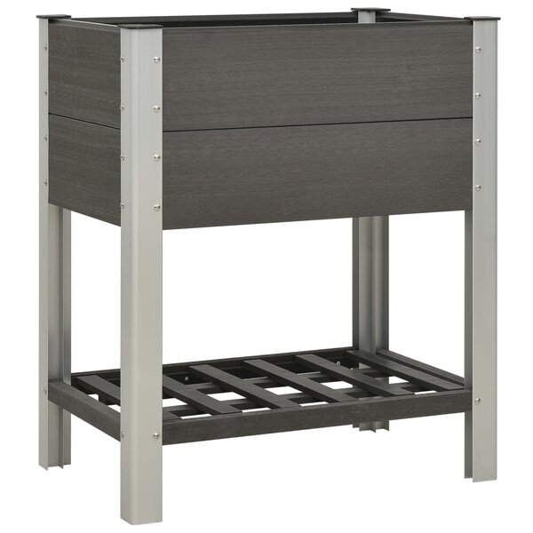 vidaXL Lit surélevé de jardin avec étagère 75x50x90 cm WPC Gris