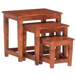 vidaXL Tables gigognes 3 Pièces Bois d'acacia massif