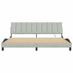 vidaXL Cadre de lit avec LED sans matelas Hanko gris clair 200x200 cm velours