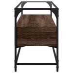 vidaXL Meuble TV avec dessus en verre chêne marron bois d'ingénierie