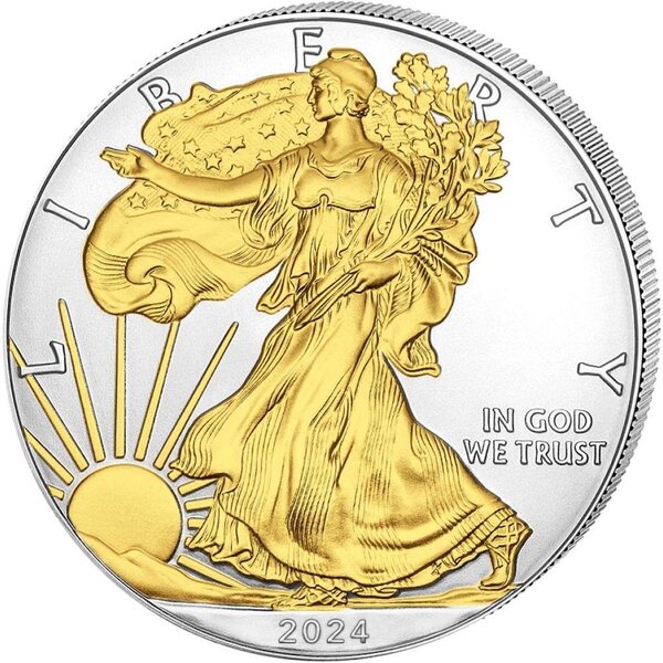 Pièce de monnaie en Argent 1 Dollar g 31.1 (1 oz) Millésime 2024 WALKING LIBERTY