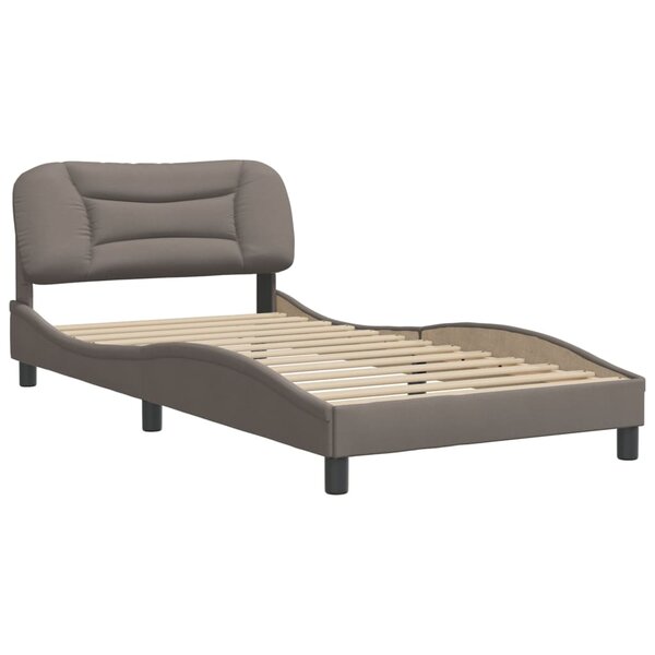 vidaXL Cadre de lit avec tête de lit Taupe 100x200 cm Tissu