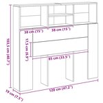 vidaXL Armoire de tête de lit chêne artisanal 120x19x103 5 cm