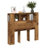 vidaXL Armoire de tête de lit vieux bois 120x19x104 5 cm