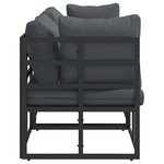 vidaXL Mobilier de jardin avec coussin 3 Pièces Noir Aluminium