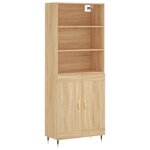 vidaXL Buffet haut Chêne sonoma 69 5x34x180 cm Bois d'ingénierie