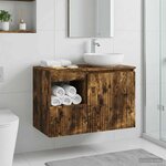 vidaXL Armoire de salle de bain Chêne fumé 30 x 44 5 x 50 cm