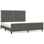 vidaXL Cadre de lit sans matelas gris foncé velours