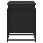 vidaXL Boîte de rangement avec couvercle noir bois d'ingénierie