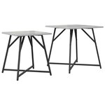vidaXL Ensemble de tables d'appoint 2 Pièces Gris Sonoma et noir
