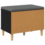 vidaXL Banc d'entrée avec coussin Chêne noir 60 x 38 x 46 cm