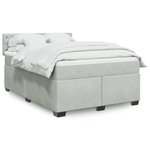 vidaXL Sommier à lattes de lit et matelas Gris clair 140x190cm Velours