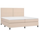 vidaXL Sommier à lattes de lit avec matelas LED Cappuccino 200x200 cm