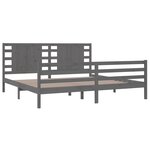 vidaXL Cadre de lit Gris Bois de pin massif 200x200 cm