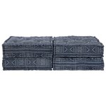 Canapé pouf modulable convertible 2 places en tissu indigo