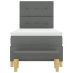 vidaXL Lit à ressorts avec matelas Gris foncé 80 x 200 cm tissu